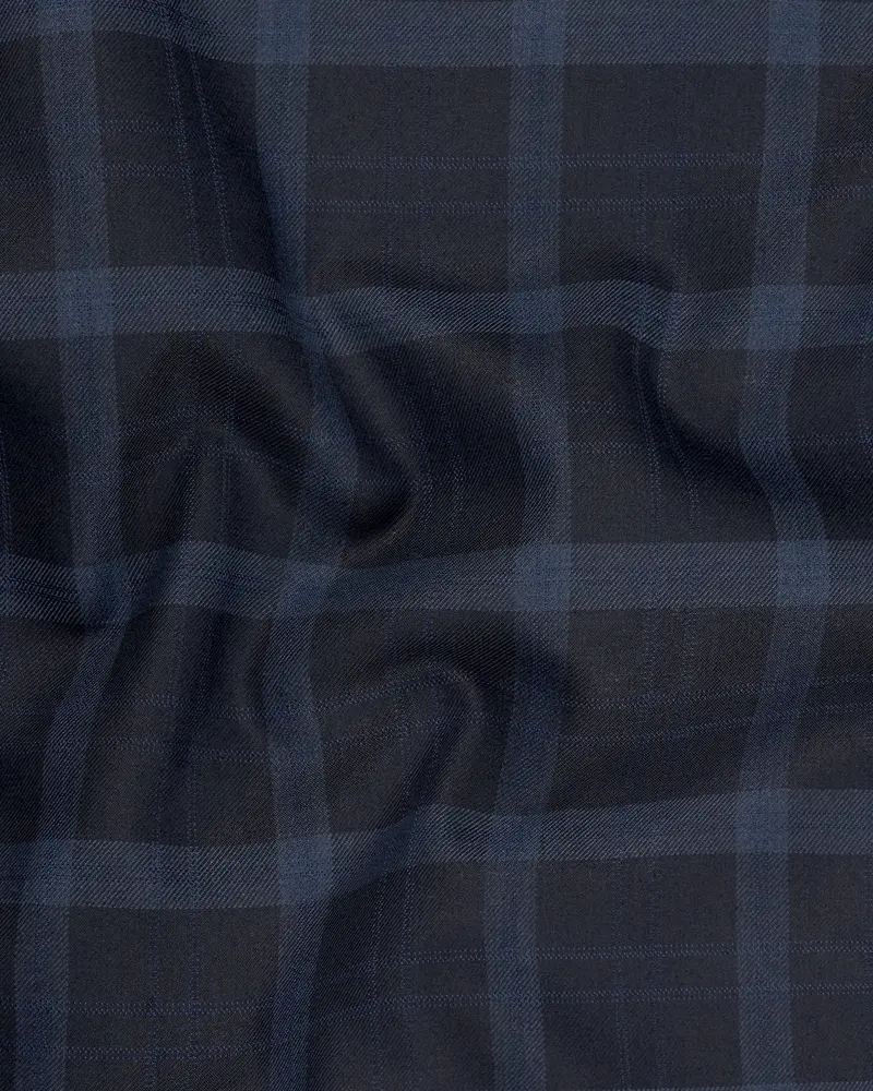 Baltic Sea Blue Windowpane Waistcoat 3