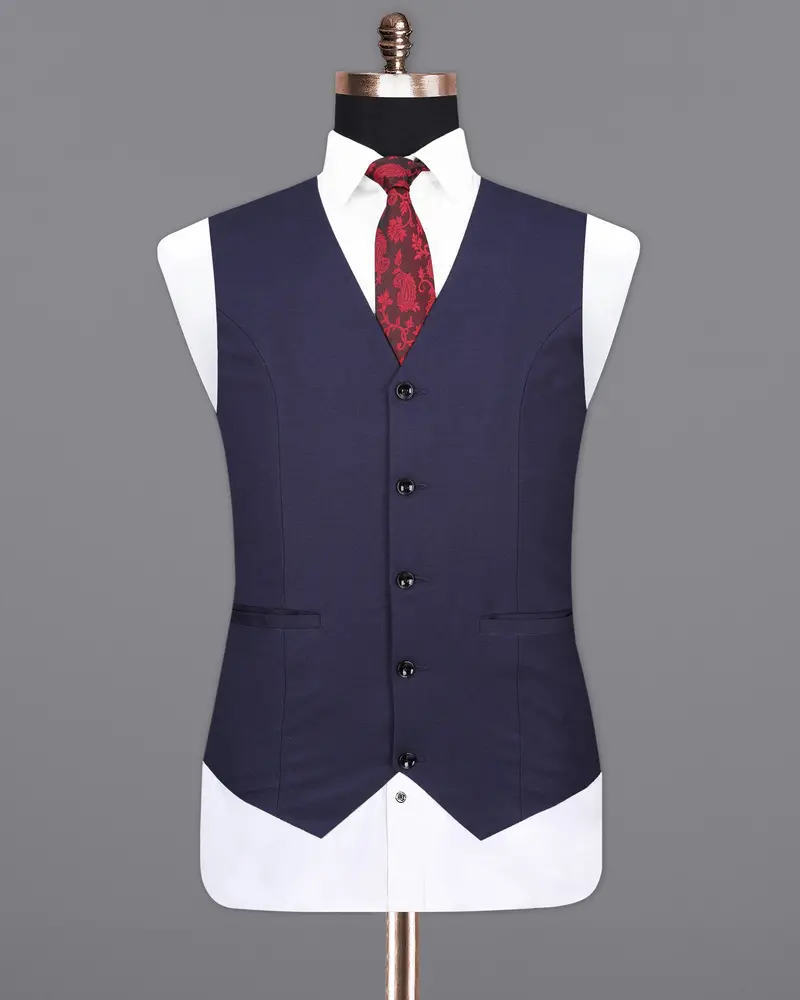 Baltic Sea Dark Violet Waistcoat 2