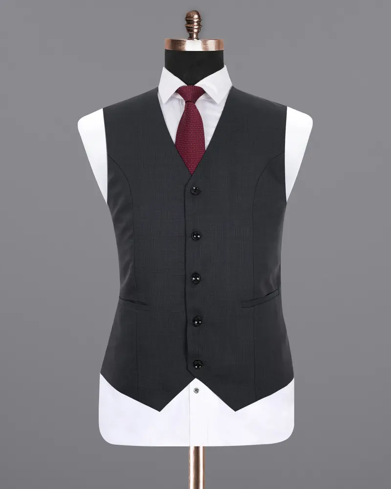 Baltic Sea Plaid Wool Rich Waistcoat 2