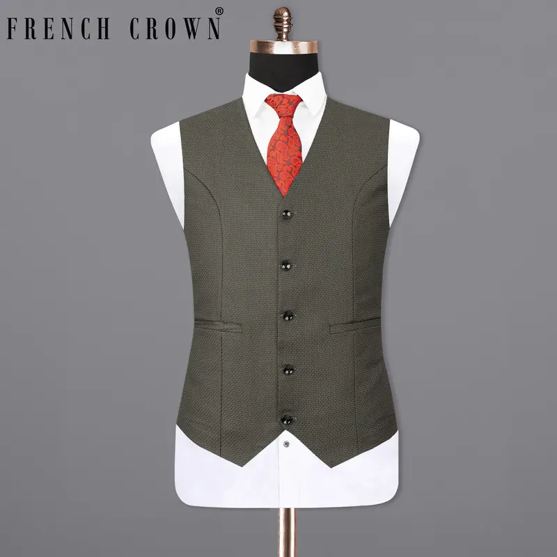 Baltic Sea Rhombus Textured Waistcoat 1