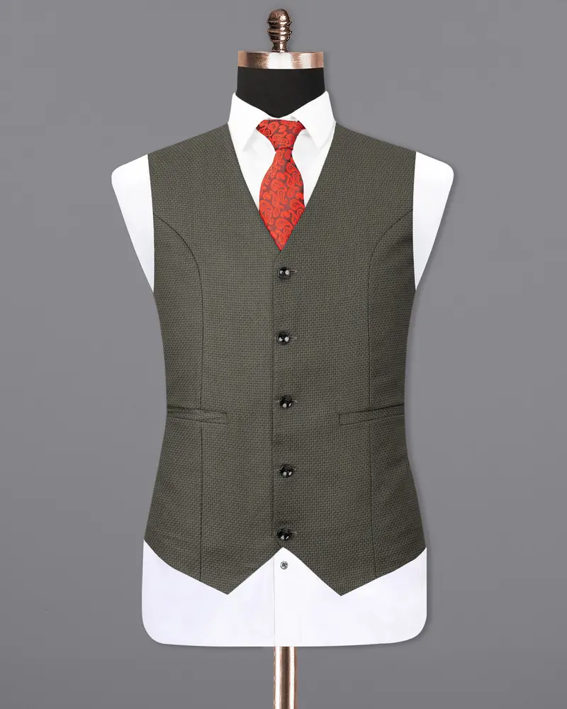 Baltic Sea Rhombus Textured Waistcoat 2