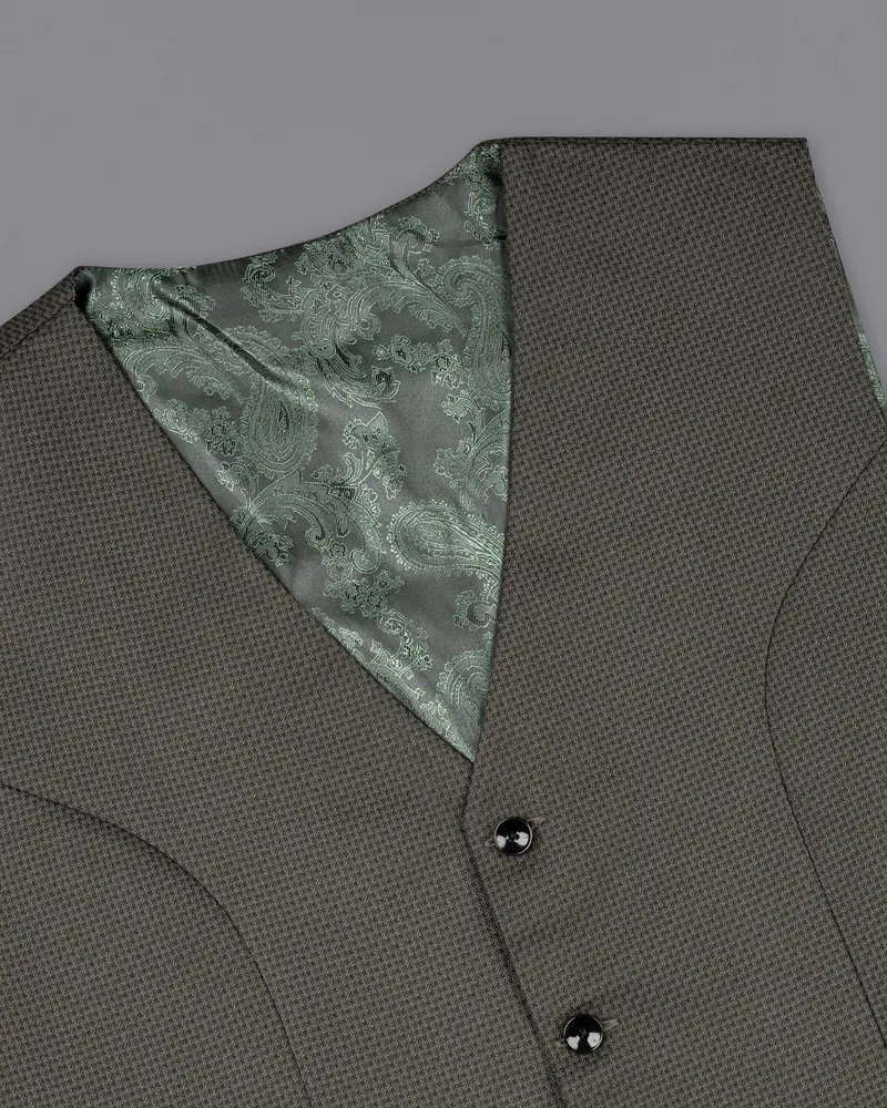 Baltic Sea Rhombus Textured Waistcoat 4
