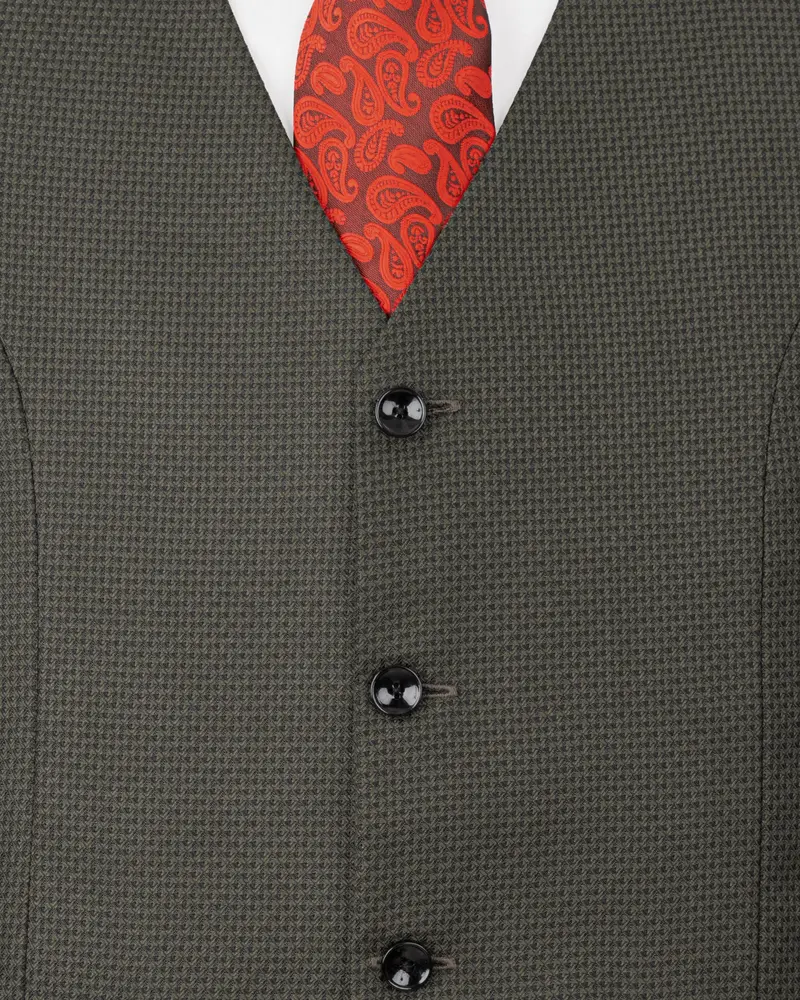 Baltic Sea Rhombus Textured Waistcoat 5