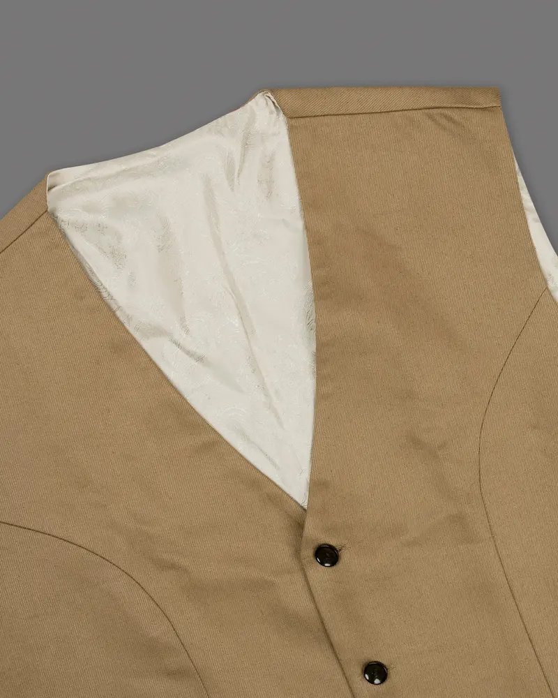 Barley Corn Brown Premium Cotton Waistcoat 4