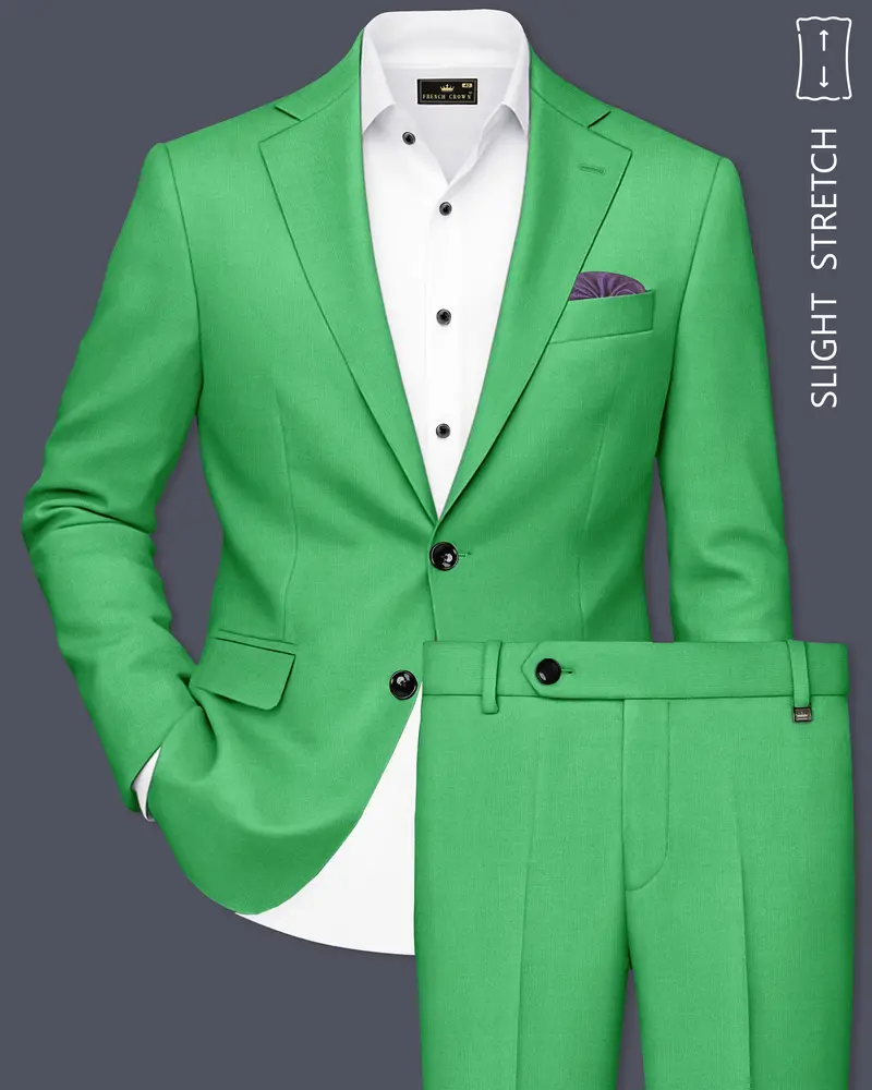 Baron-Chateau Green Wool Rich Slight Stretch Single Breasted Suit 1