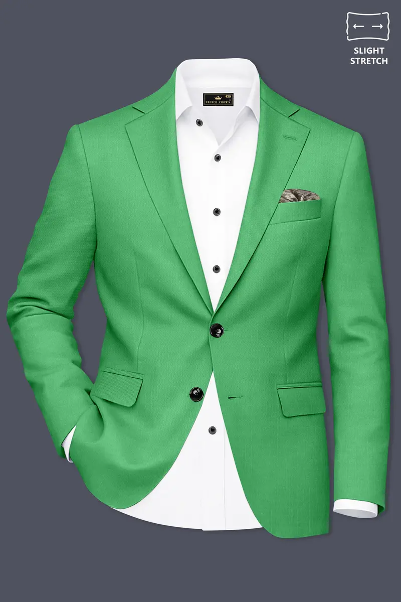 Baron-Chateau Green Wool Rich Slight Stretch Single Breasted Suit 10