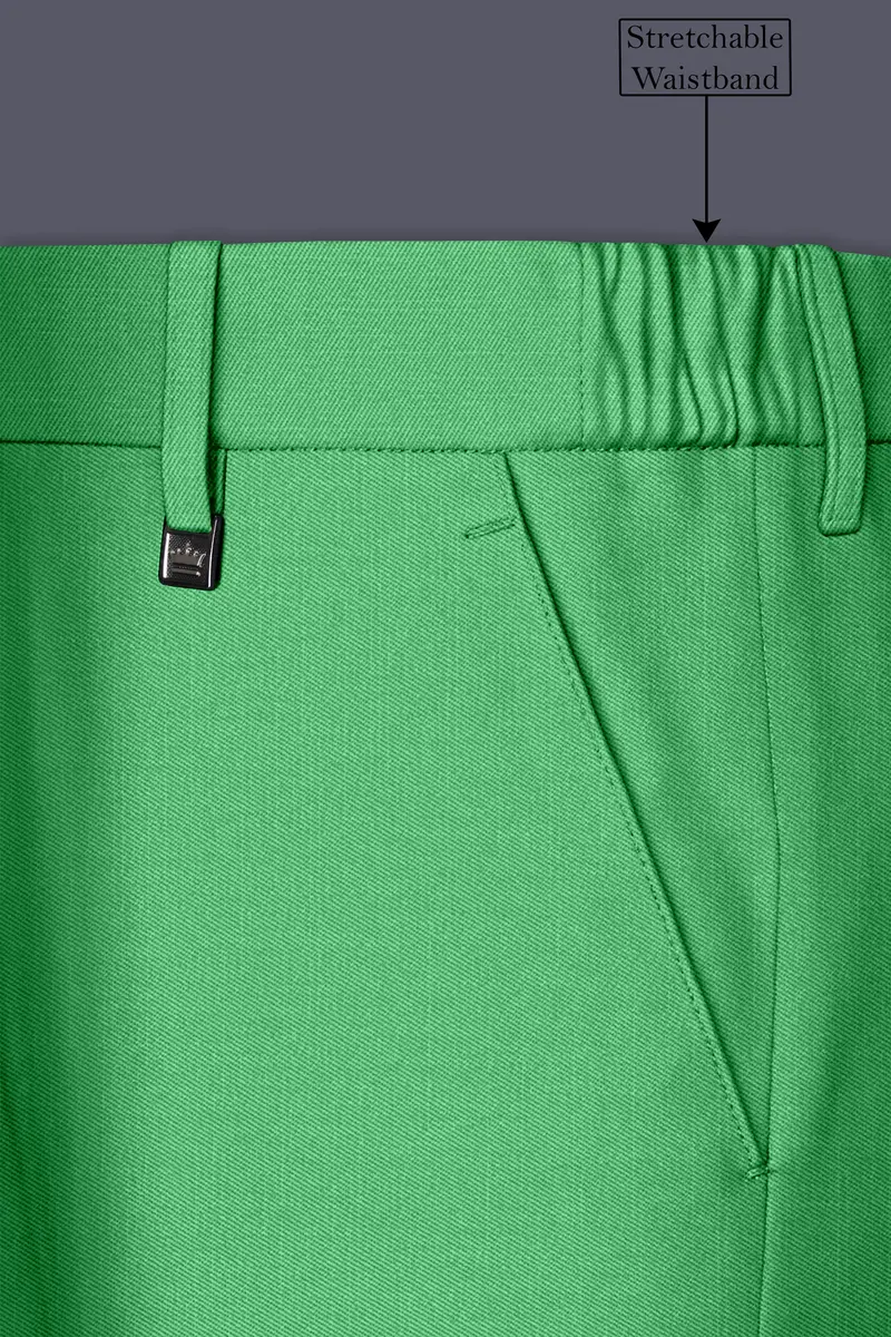 Baron-Chateau Green Wool Rich Slight Stretch Single Breasted Suit 15
