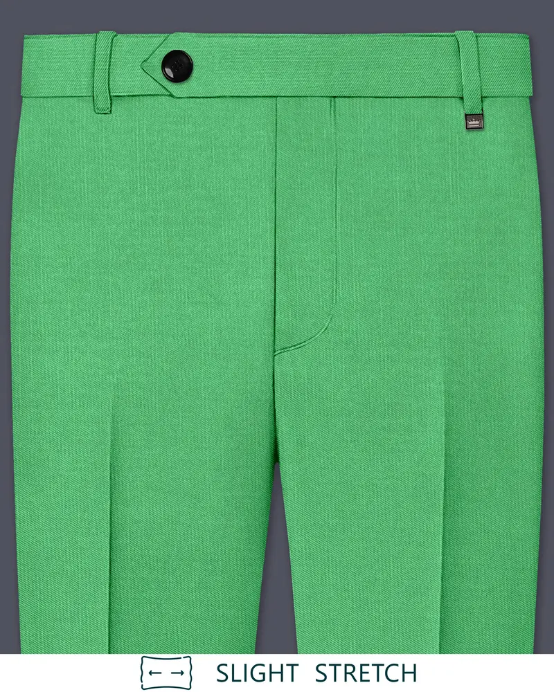 Baron-Chateau Green Wool Rich Slight Stretch Waistband Pant 1