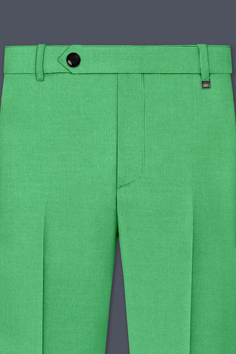 Baron-Chateau Green Wool Rich Slight Stretch Waistband Pant 4