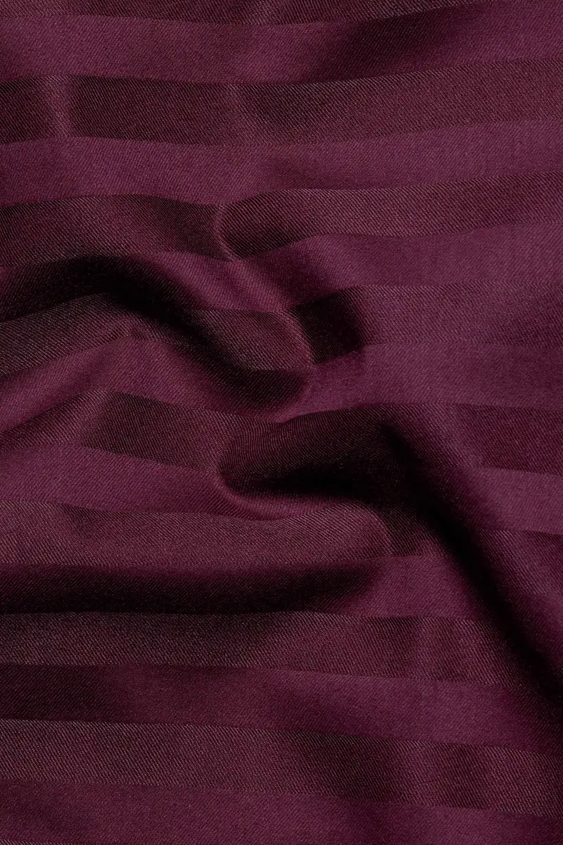 Barossa Maroon Striped Dobby Textured Premium Giza Cotton Shirt 2