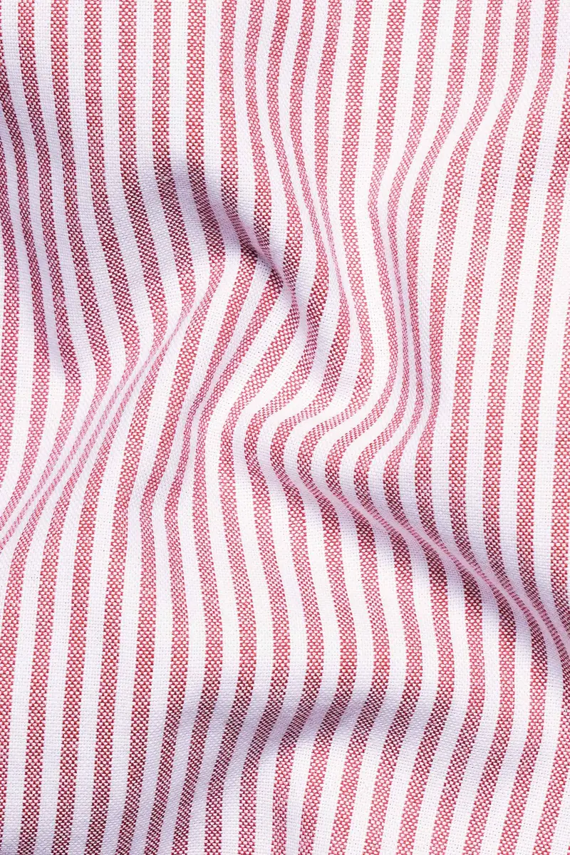 Bashful Pink And White Pinstriped Royal Oxford Shirt 2