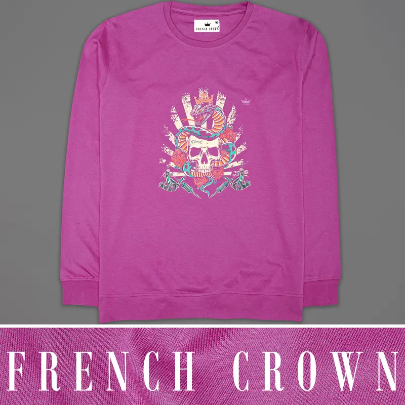 Bashful Pink Rubber Printed Super Soft Organic Cotton Sweatshirt 1