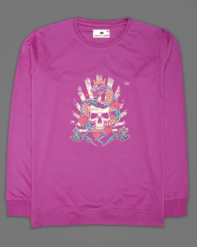 Bashful Pink Rubber Printed Super Soft Organic Cotton Sweatshirt 2