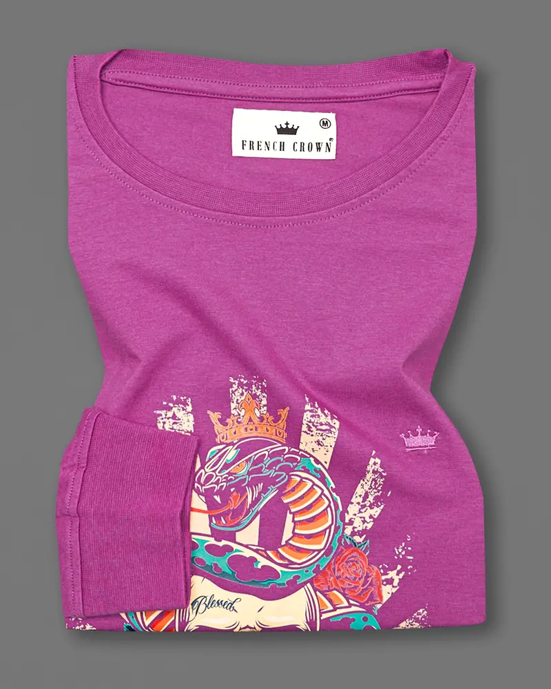 Bashful Pink Rubber Printed Super Soft Organic Cotton Sweatshirt 5