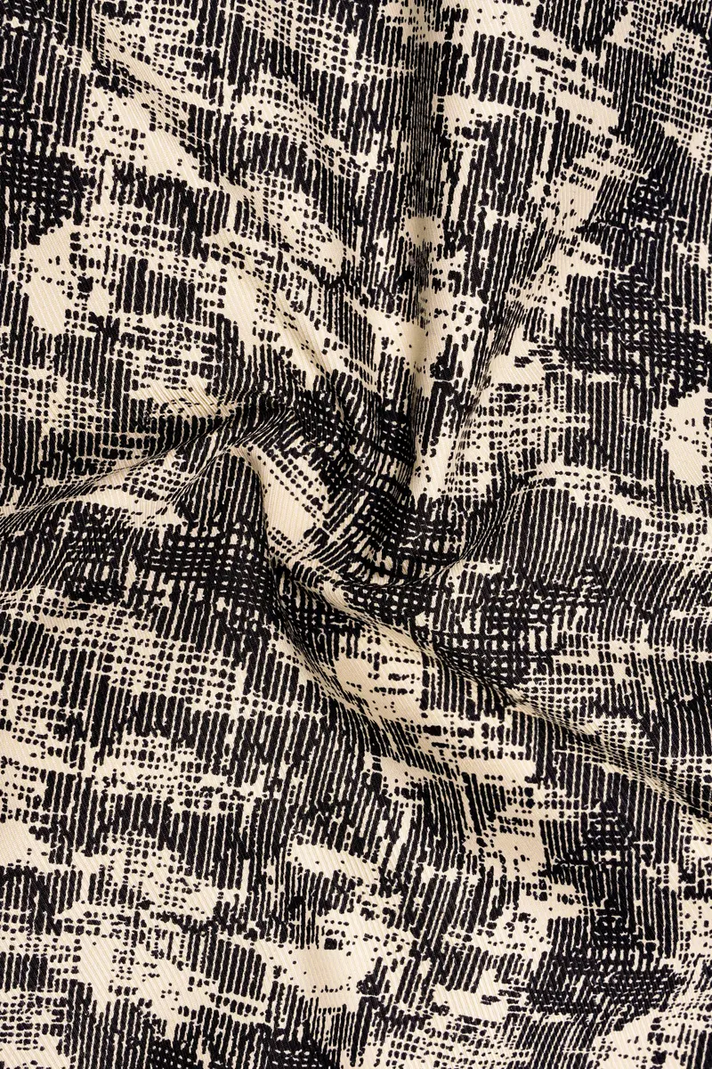 Bastille And Champagne Beige Abstract Printed Nehru Jacket 3