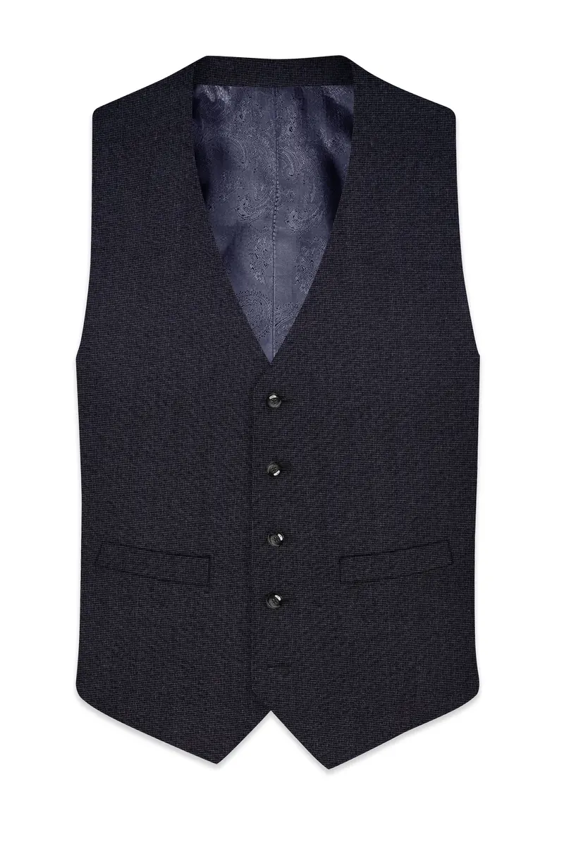 Bastille Dark Grey Textured Waistcoat 2