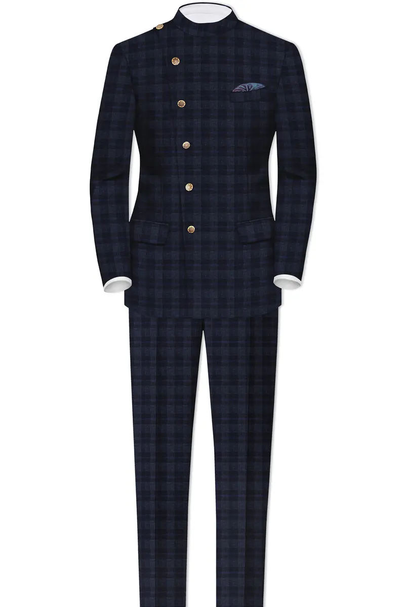 Bastille Grey Plaid Wool Rich Pant 7