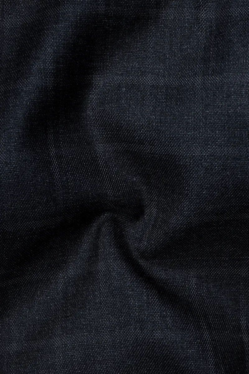 Bastille Light Black Windowpane Cross Placket Bandhgala Suit 3