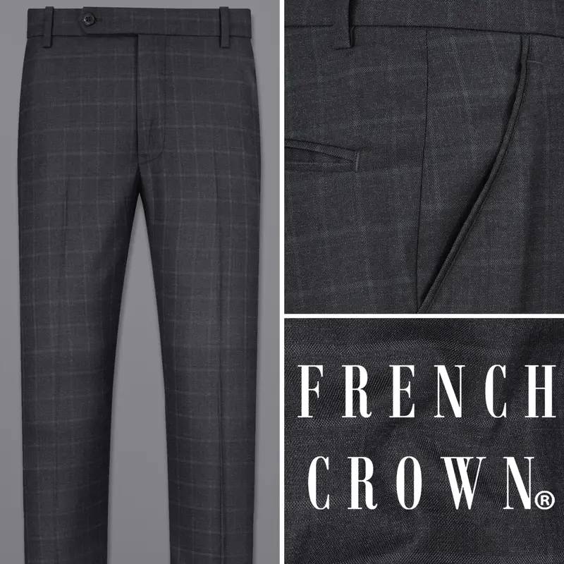 Bastille Light Black Windowpane Pant 1