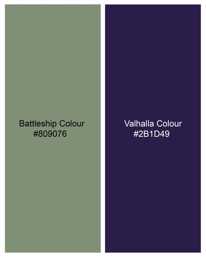 Battleship Green And Valhalla Blue Checkered Premium Cotton Kurta Shirt 8
