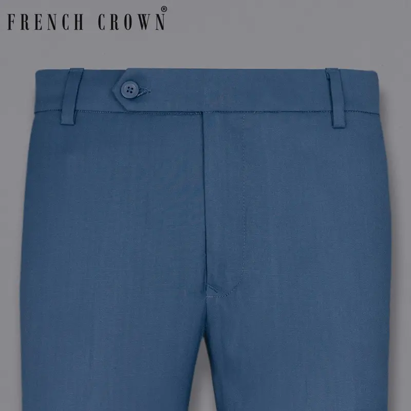 Bay Of Many Blue Wool Rich Pant 1