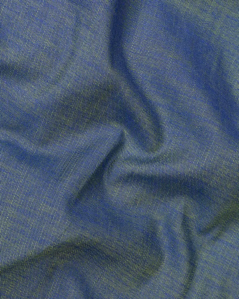 Bayox Blue Two Tone Button-Down Denim Shirt 2