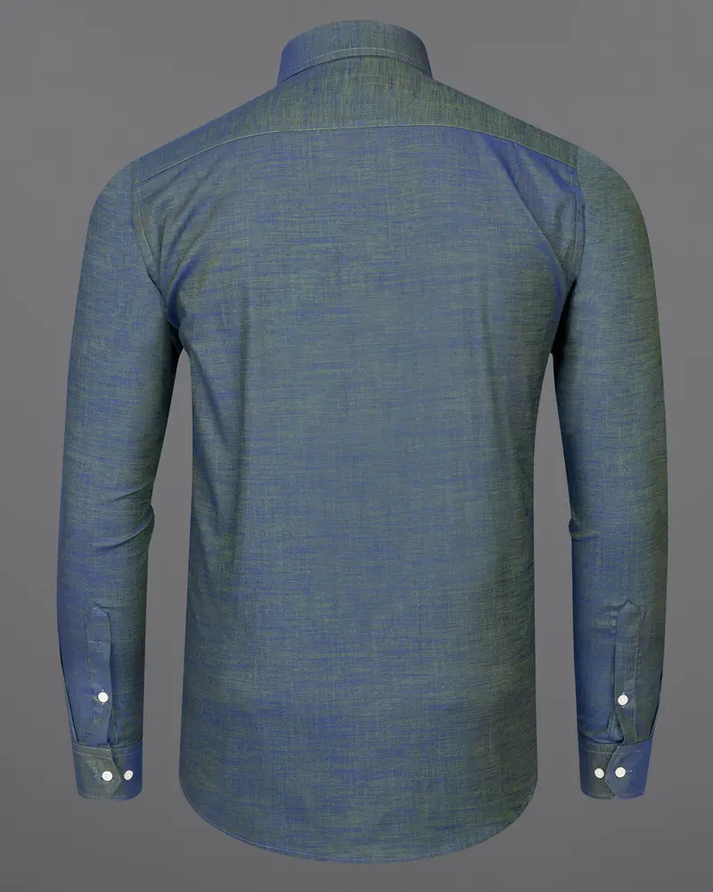 Bayox Blue Two Tone Button-Down Denim Shirt 5