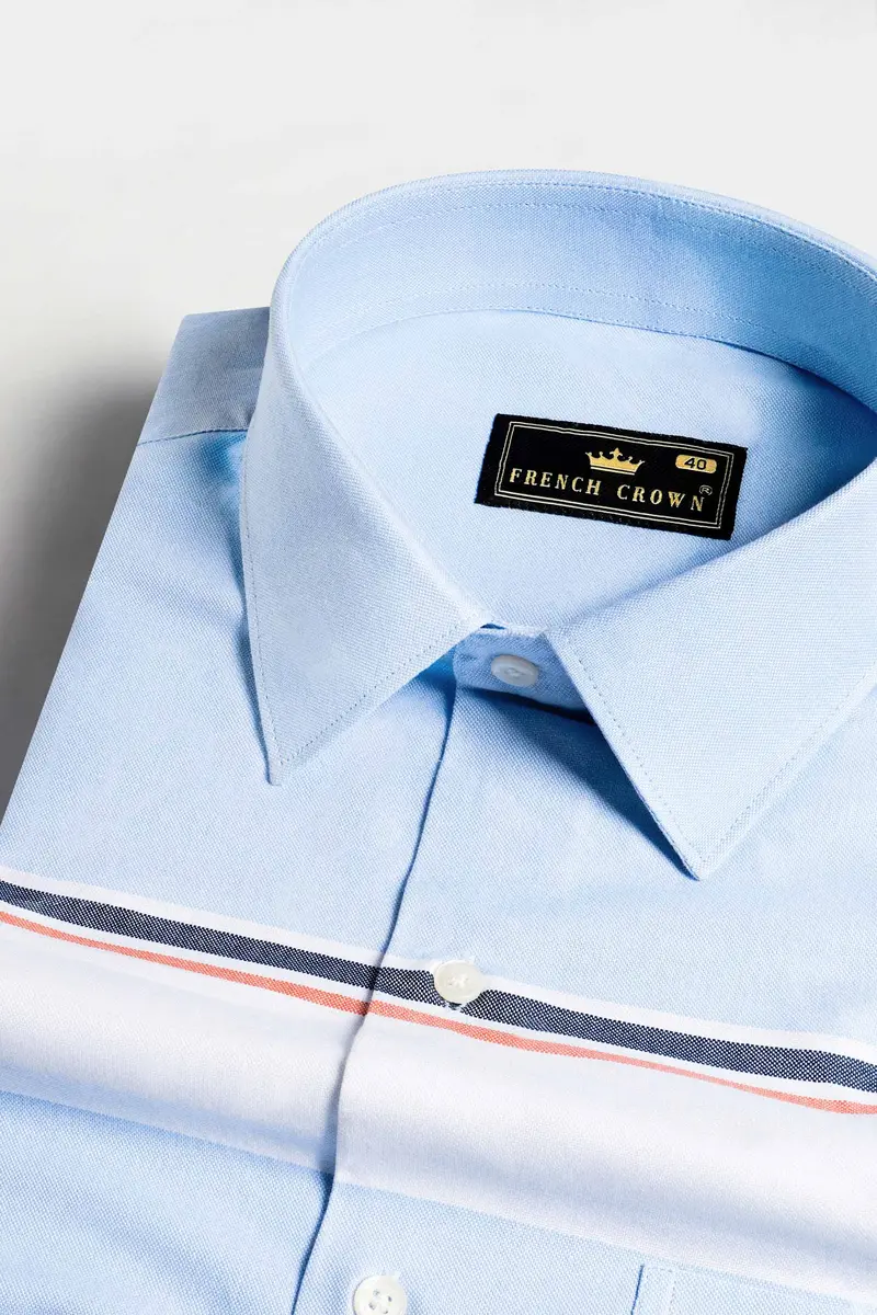 Beau Blue And Bright White Multicolour Striped Royal Oxford Shirt 1