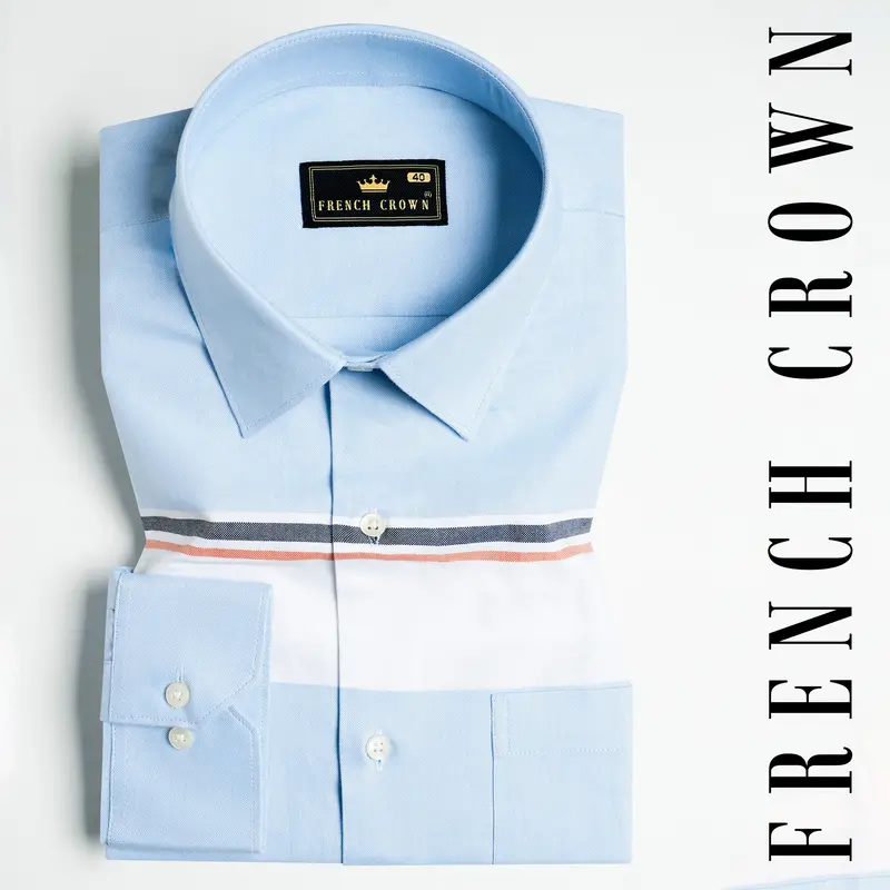 Beau Blue And Bright White Multicolour Striped Royal Oxford Shirt 4