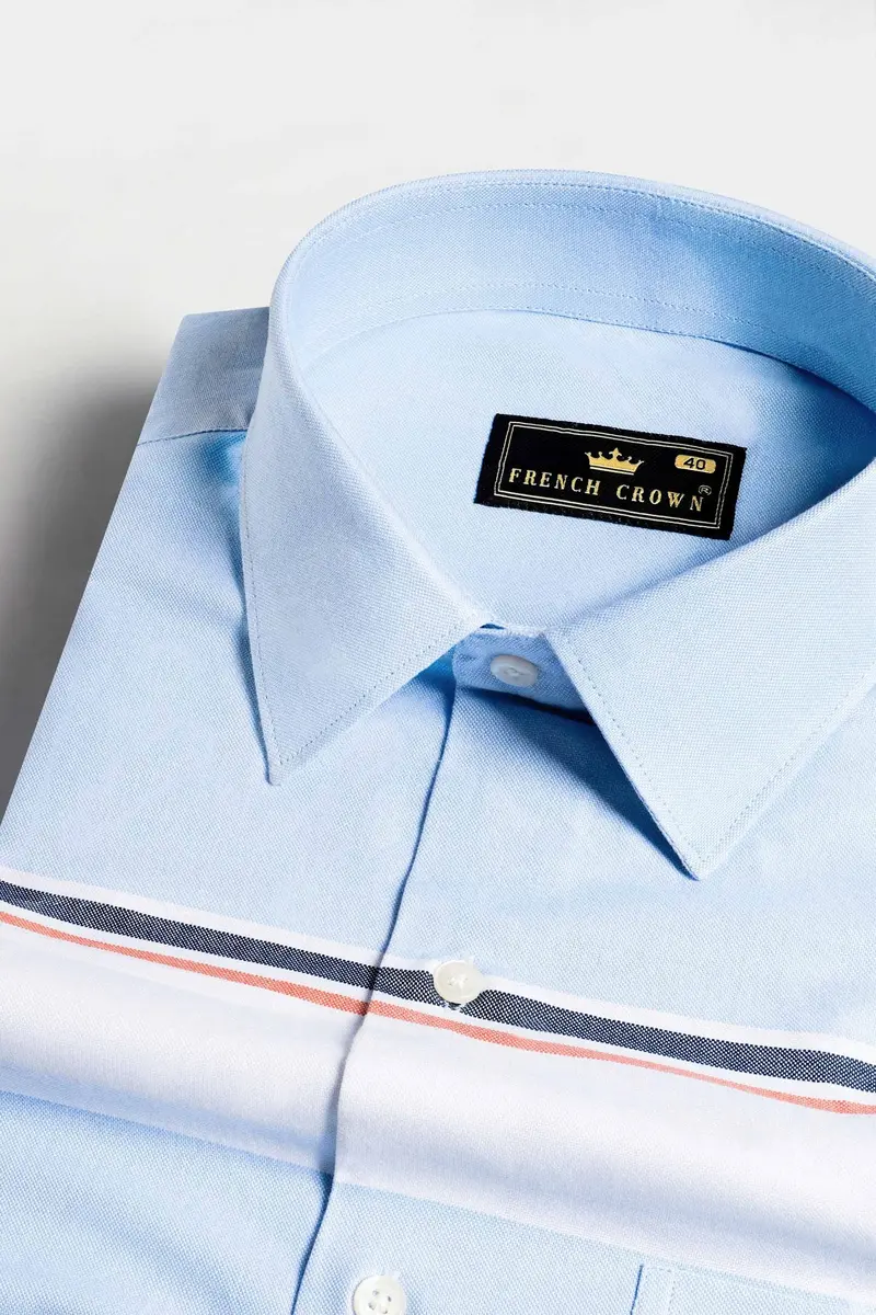 Beau Blue And Bright White Multicolour Striped Royal Oxford Shirt 7