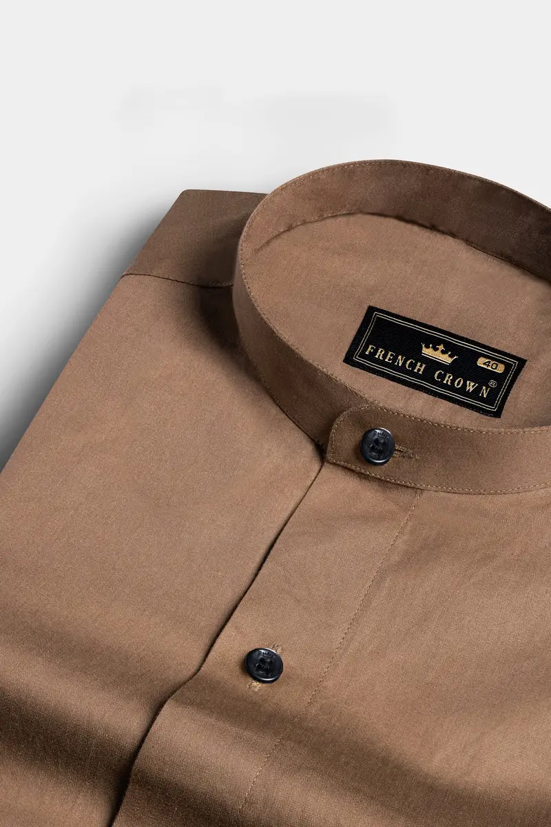 Beaver Brown Two Tone Chambray Shirt 1