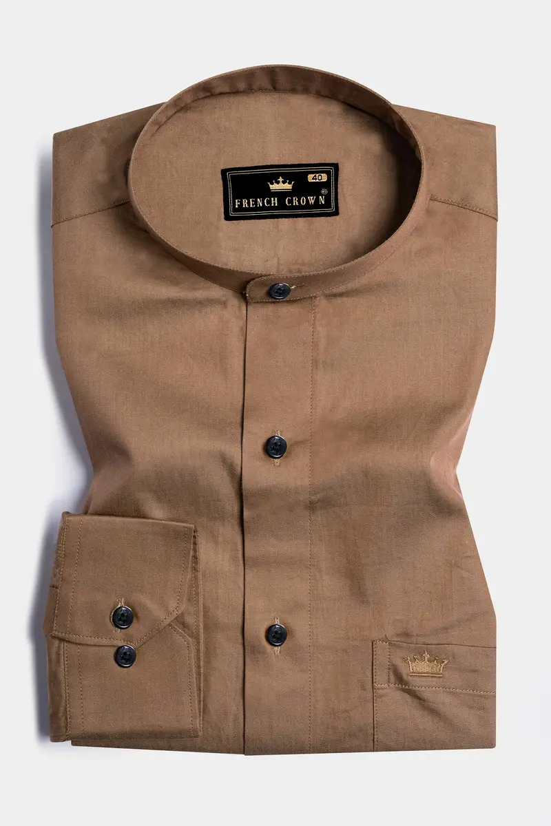 Beaver Brown Two Tone Chambray Shirt 3