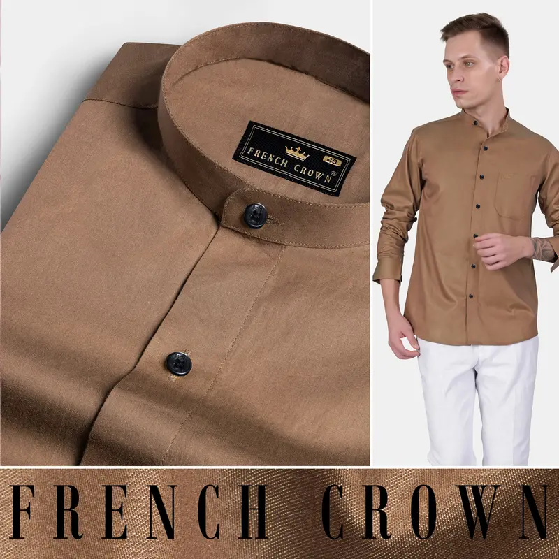 Beaver Brown Two Tone Chambray Shirt 4