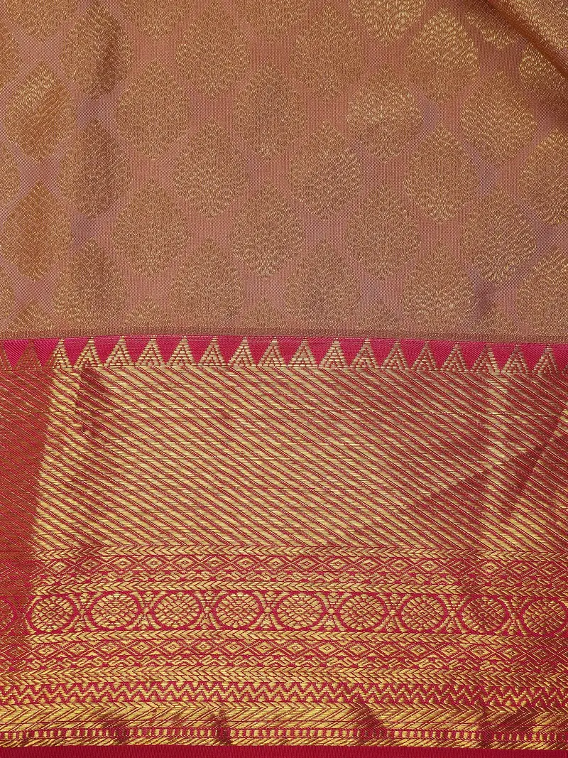 Beige Butta Design Kanchipuram Silk Saree 2