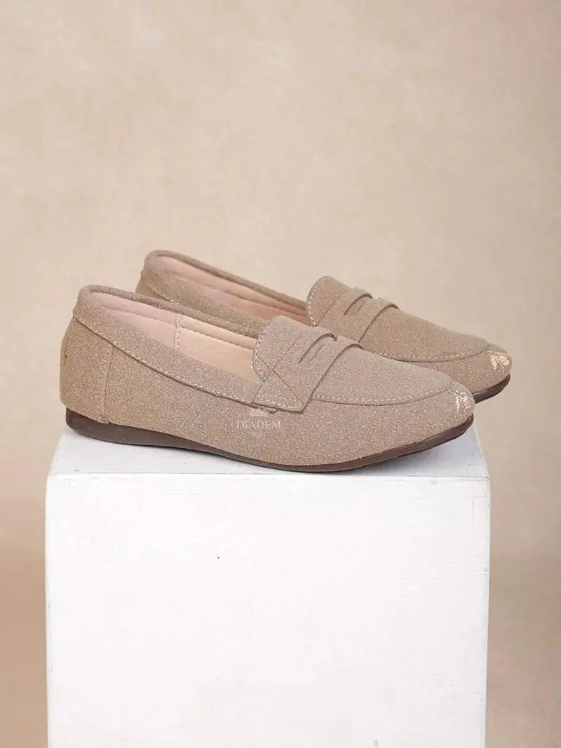 Beige Casual Loafers For Boys 1