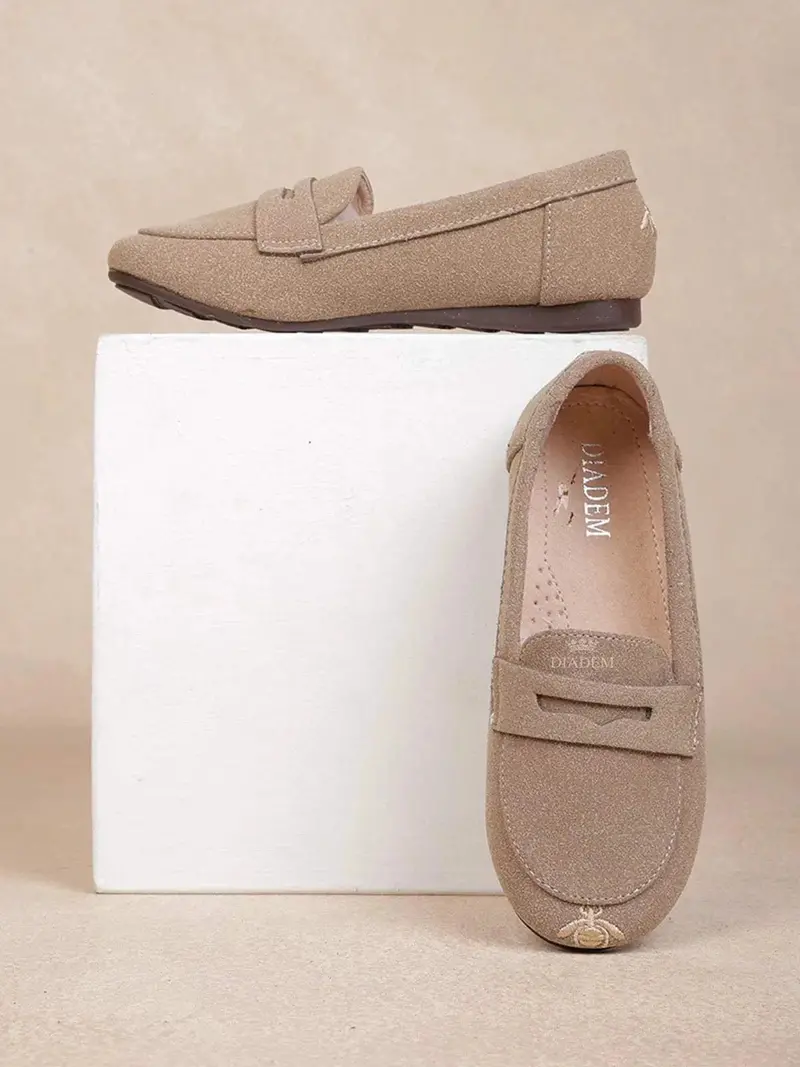 Beige Casual Loafers For Boys 2