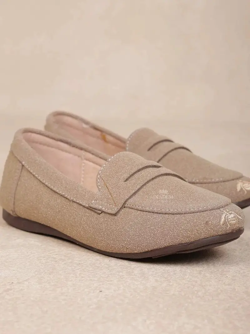 Beige Casual Loafers For Boys 4