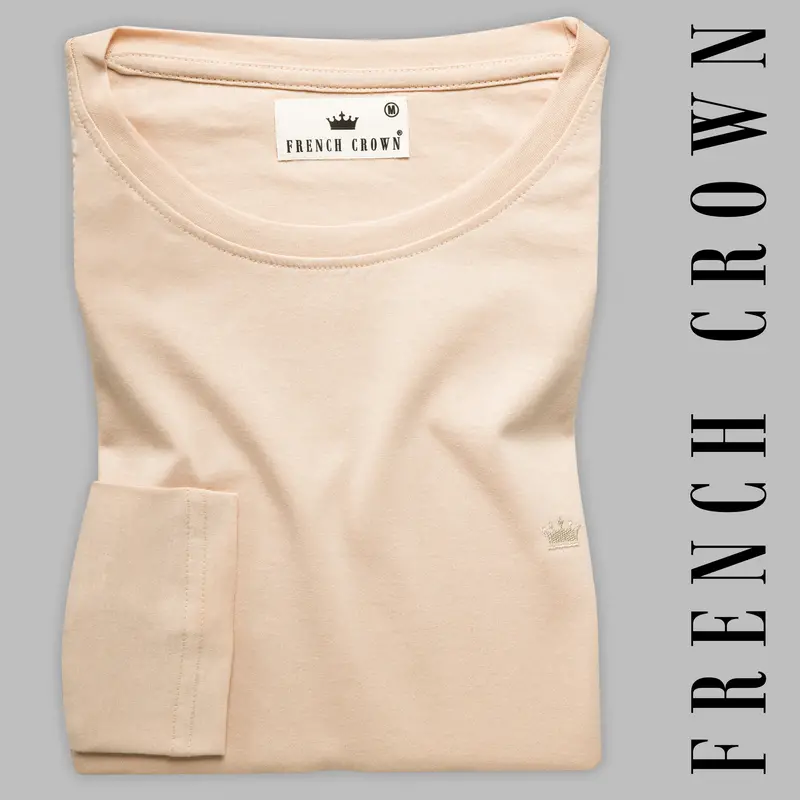 Beige Full-Sleeve Super Soft Premium Cotton T-Shirt 1