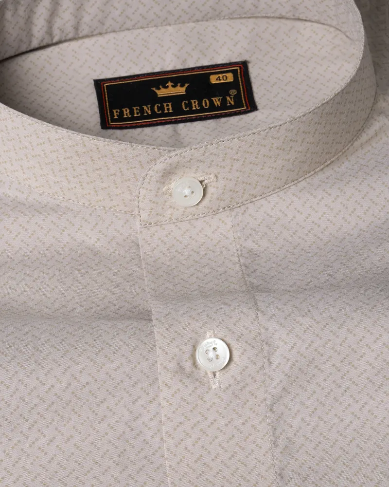 Beige Micro Printed Premium Cotton Shirt 1