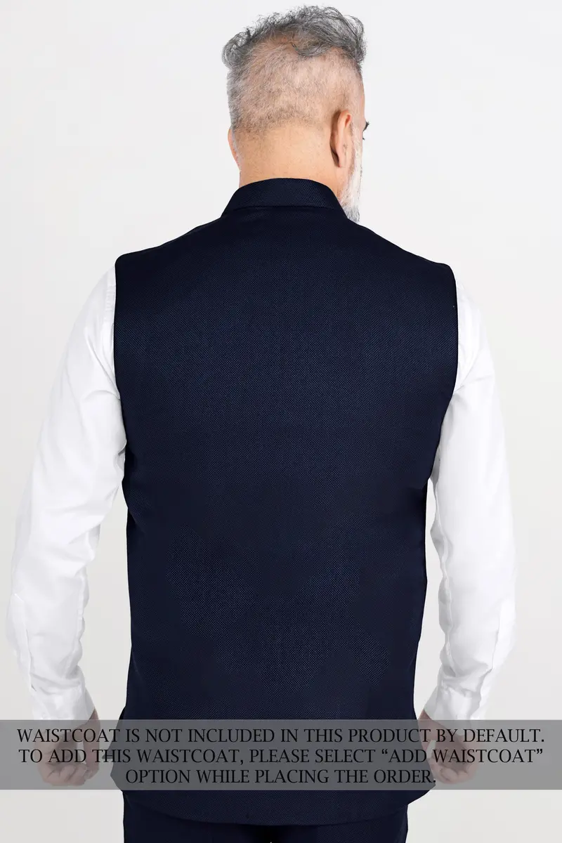 Berkeley Blue Wool Rich Cross Placket Bandhgala Suit 15