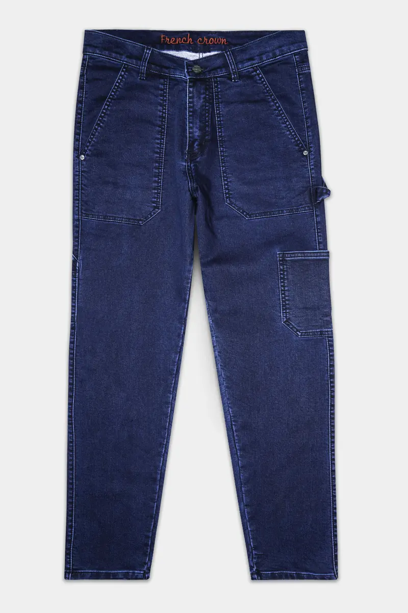 Berry Blue Clean Look Stretchable Denim 2