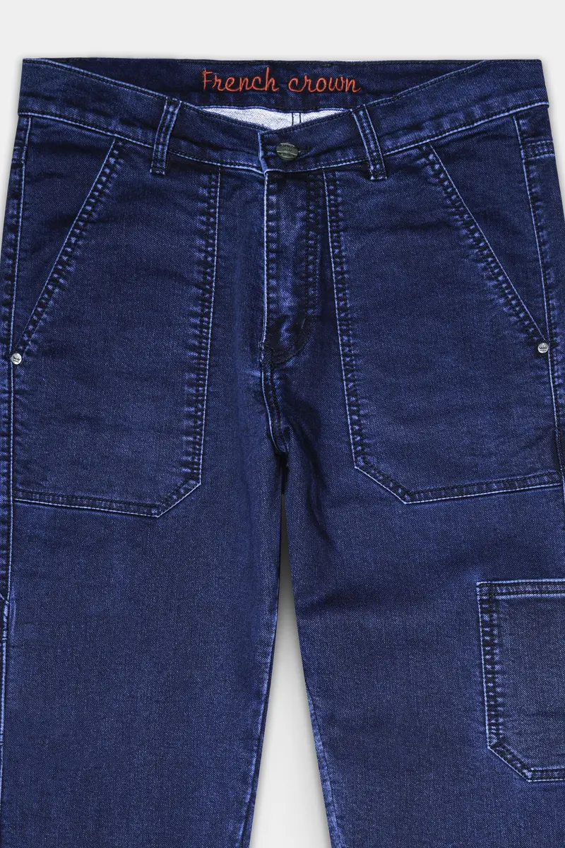 Berry Blue Clean Look Stretchable Denim 4