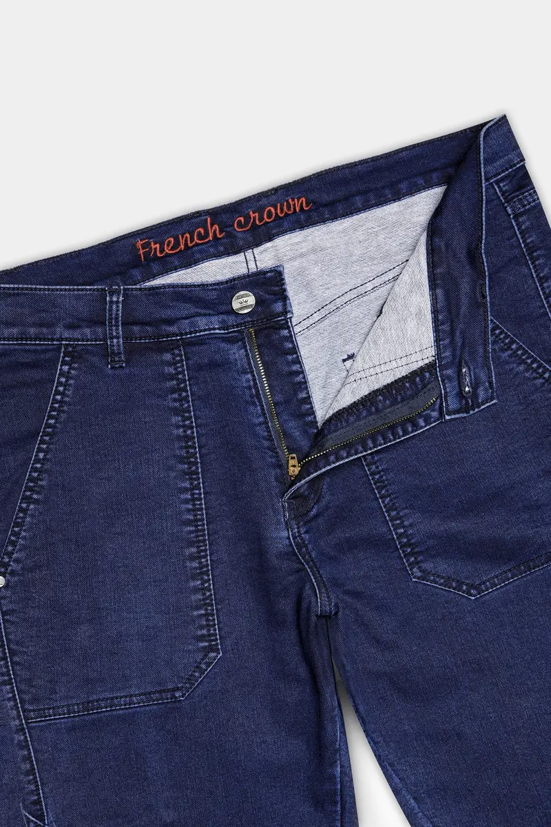 Berry Blue Clean Look Stretchable Denim 6