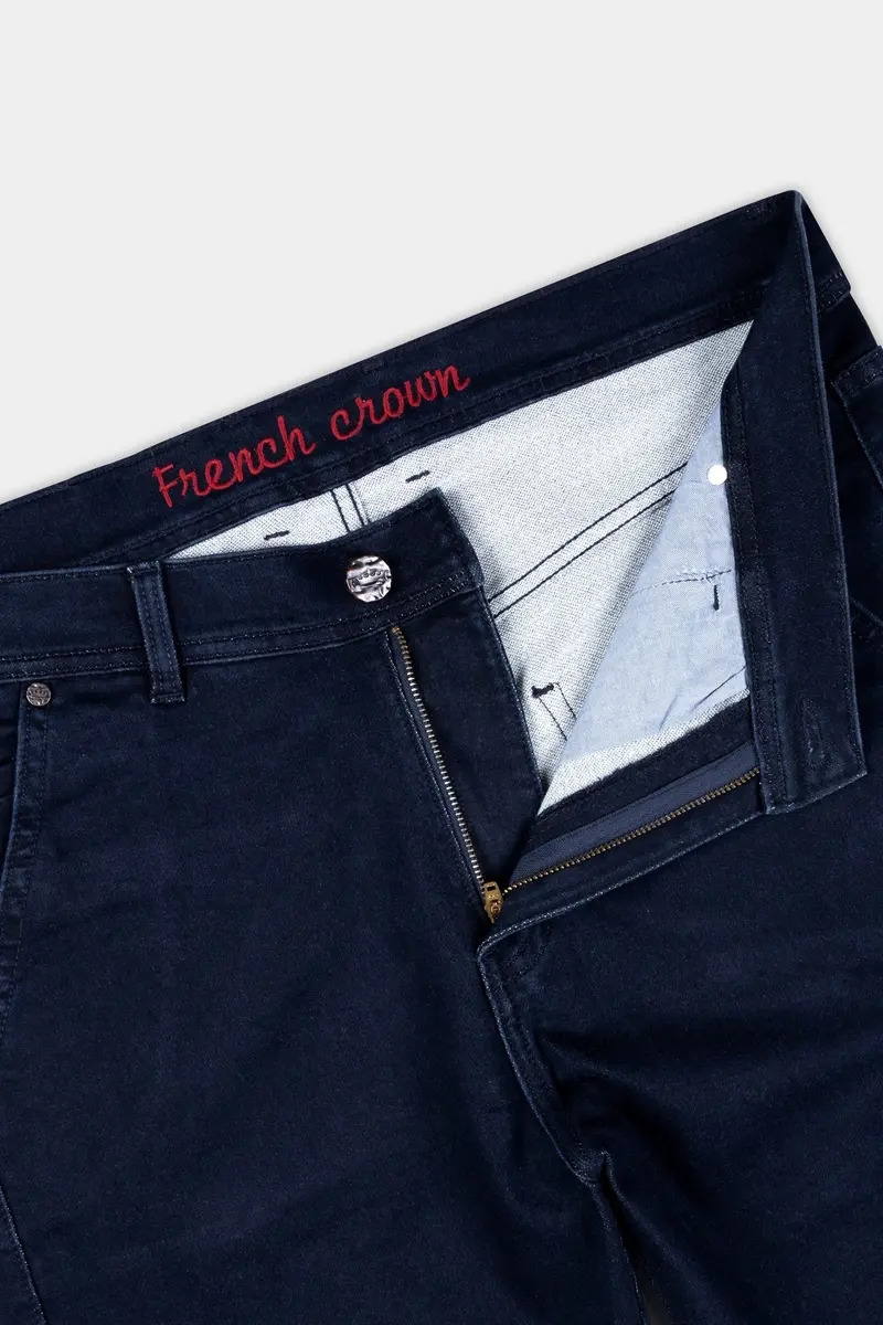 Berry Blue Rinse Wash Camouflage Pockets Printed Cargo Denim 6
