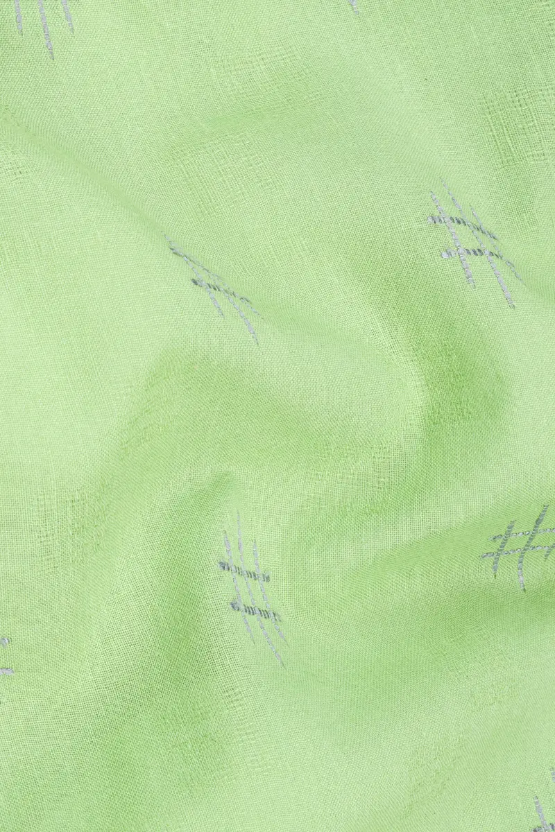 Beryl Green Dobby Textured Premium Giza Cotton Kurta Set 3
