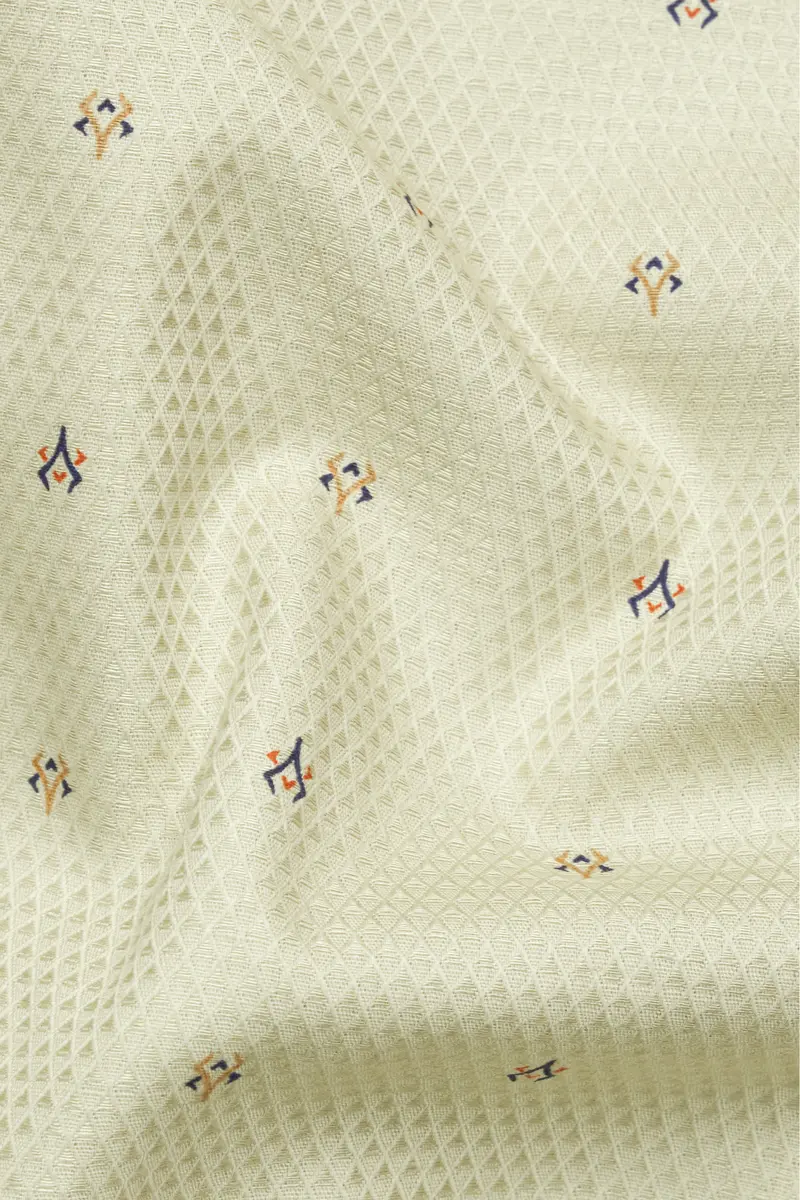 Beryl Green Dobby Textured Premium Giza Cotton Shirt 2