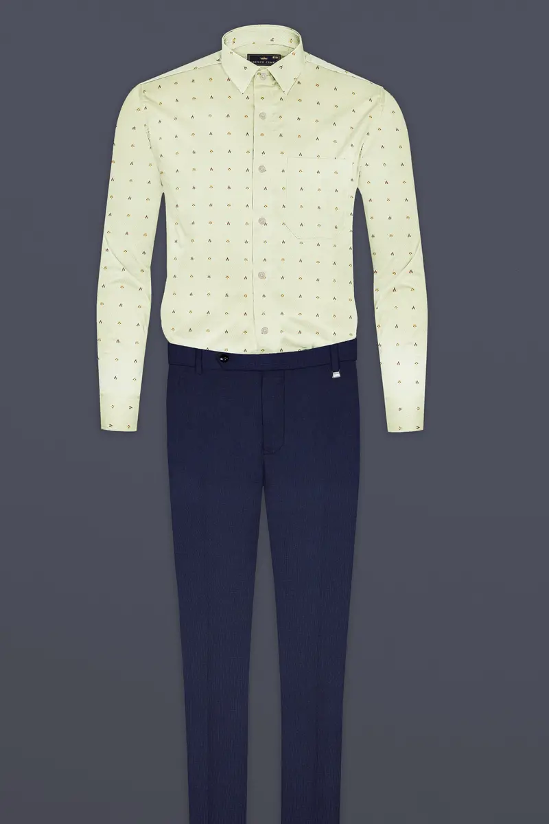 Beryl Green Dobby Textured Premium Giza Cotton Shirt 6