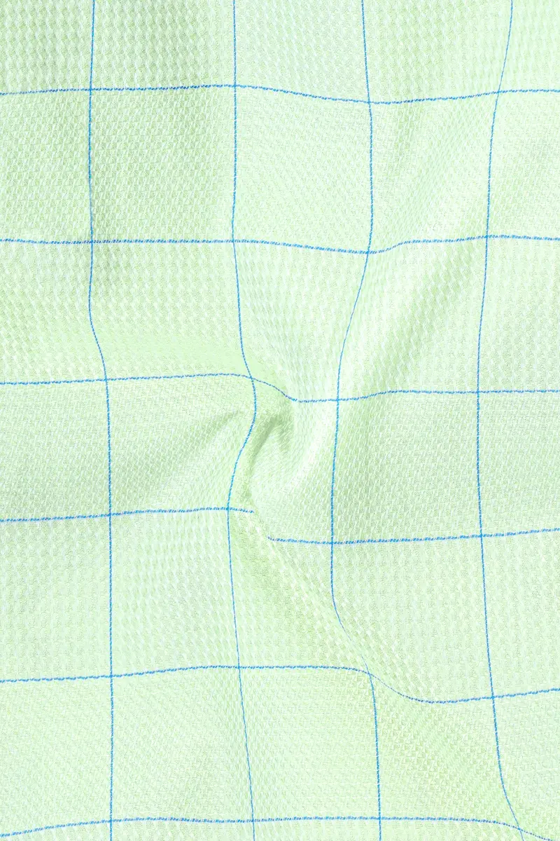 Beryl Green Windowpane Dobby Shirt 2