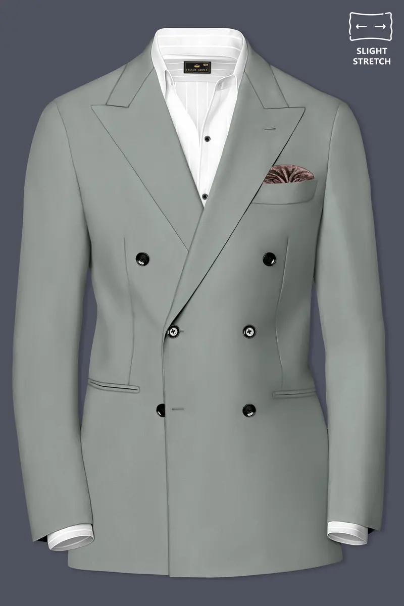 Beryl-Regent Green Slight Stretch Subtle Sheen Poly-Viscose Double Breasted Suit 10