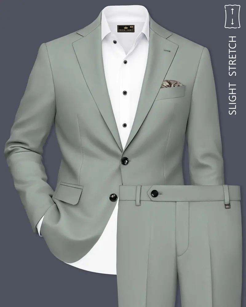 Beryl-Regent Green Slight Stretch Subtle Sheen Poly-Viscose Single Breasted Suit 1